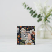 Dramatische Sinaasappel wit sierlijke bloemstukken Informatiekaartje (Staand voorkant)