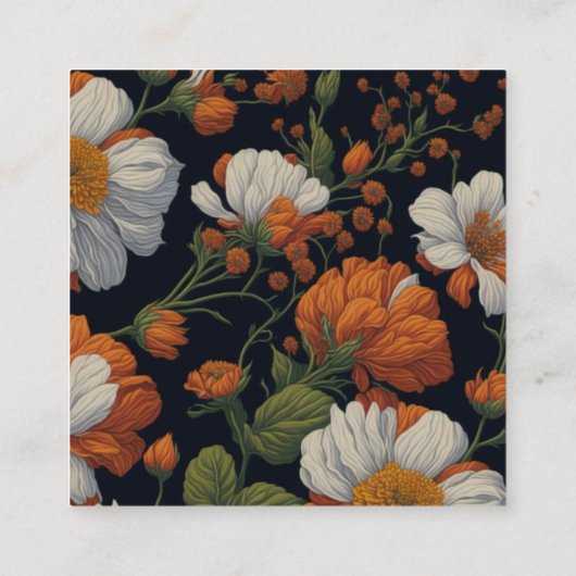 Dramatische Sinaasappel wit sierlijke bloemstukken Informatiekaartje (Achterkant)