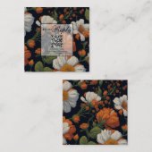 Dramatische Sinaasappel wit sierlijke bloemstukken Informatiekaartje (Voorkant / Achterkant)