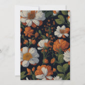 Dramatische Sinaasappel wit sierlijke retro bloeme Kaart (Achterkant)