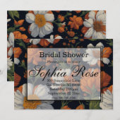 Dramatische Sinaasappel wit sierlijke retro bloeme Kaart (Voorkant / Achterkant)