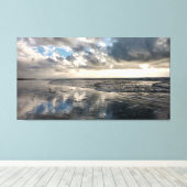 Dramatische Sky Beach Reflections Stretched Canvas Afdruk (Insitu (Houten vloer))