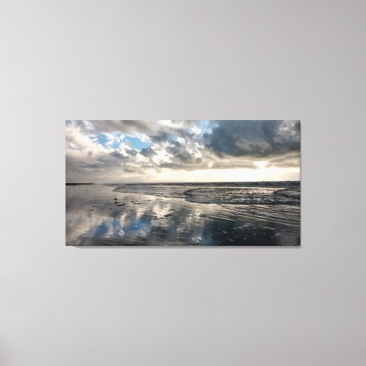 Dramatische Sky Beach Reflections Stretched Canvas Afdruk (Voorkant)