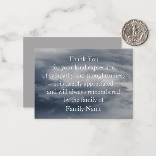 Dramatische Sky Storm Clouds Hartelijk dank Notitiekaartje (Voorkant / Achterkant in situ)