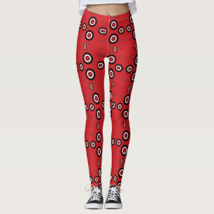 Dramatische Stippen cirkels Rood maken een stateme Leggings