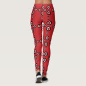 Dramatische Stippen cirkels Rood maken een stateme Leggings (Achterkant)