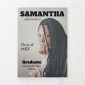 Dramatische tijdschrift Style Graduparty Drieluik Uitnodiging (Cover)