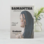 Dramatische tijdschrift Style Graduparty Kaart (Staand voorkant)