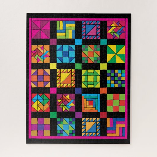 Dramatische traditionele Quilt Sampler Jigzaag Puz Legpuzzel (Verticaal)