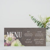 DRAMATISCHE tuin Hellebore Wood en Witte Menu Kaar (Staand voorkant)