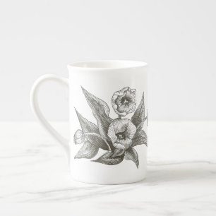 Dramatische Tulps Bone China Mok