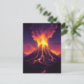 Dramatische uitbarstende vulkaankunst briefkaart (Staand voorkant)