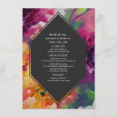 Dramatische veelkleurige bloemenbruiloft menu (Voorkant)