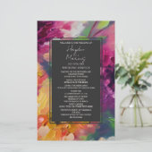 Dramatische veelkleurige bloemige grijze bruiloft  (Staand voorkant)