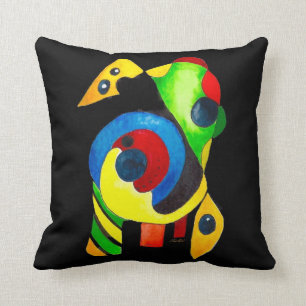 Dramatische Vette en kleurrijke Abstracte Kunst Kussen