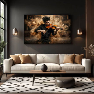 Dramatische Violist Passievolle Muziek Poster