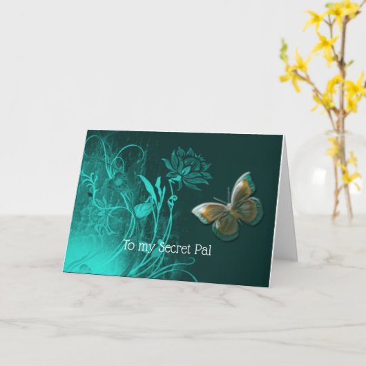 Dramatische vlinder kaart (Gele Bloem)