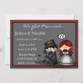 Dramatische vlucht naar het altaar / ontvangst aan kaart (Voorkant)