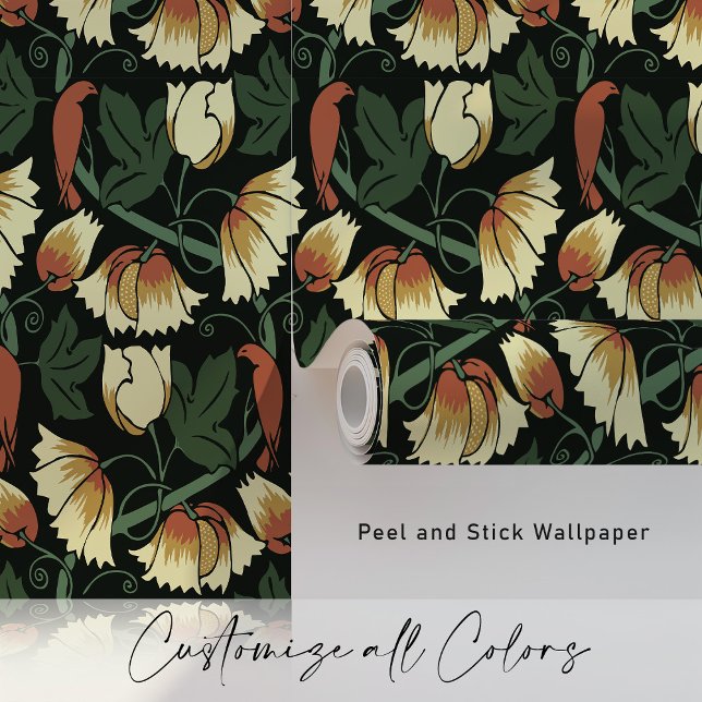 Dramatische vogels & wijnstokken behang (Creator heeft geüpload)