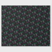 Dramatische vrolijke kerstkransen cadeaupapier (Vlak)