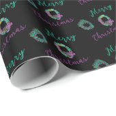 Dramatische vrolijke kerstkransen cadeaupapier (Rol Hoek)