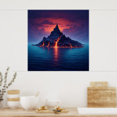 Dramatische vulkanische kust bij schemering 🌊 poster (Keuken)