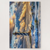 Dramatische Vuurtoren Zeegezicht met Stormachtige  Legpuzzel (Verticaal)