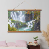 Dramatische waterval trapsgewijs water herfstkleur hangend wandkleed (Slaapkamer)