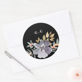 Dramatische Waterverf Florals Bindend Grote Ronde Sticker