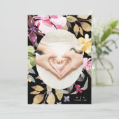 Dramatische Waterverf Florals Wedding Bedankkaart (Staand voorkant)