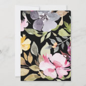 Dramatische Waterverf Florals Wedding Bedankkaart (Achterkant)