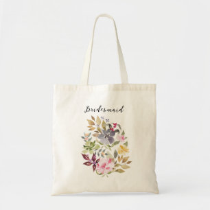 Dramatische Waterverf Florals Wedding Bridal Party Tote Bag
