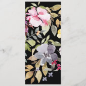 Dramatische Waterverf Florals Wedding Ceremonie Programmakaart (Achterkant)