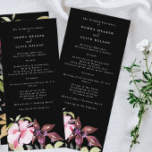Dramatische Waterverf Florals Wedding Ceremonie Programmakaart