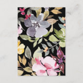 Dramatische Waterverf Florals Wedding Details Informatiekaartje (Achterkant)