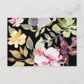 Dramatische Waterverf Florals Wedding Reception Informatiekaartje (Achterkant)