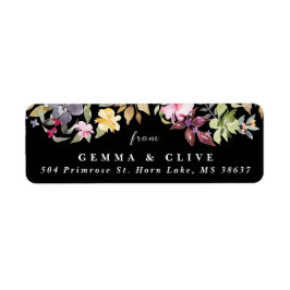 Dramatische Waterverf Florals Wedding Return-adres Etiket