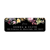 Dramatische Waterverf Florals Wedding Return-adres Etiket (Voorkant)