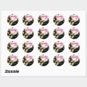 Dramatische Waterverf Florals Wedding Ronde Sticker (Vel)