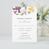 Dramatische Waterverf Florals Wedding RSVP Kaartje (Staand voorkant)