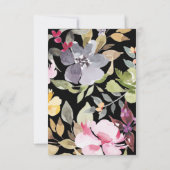 Dramatische Waterverf Florals Wedding RSVP Kaartje (Achterkant)