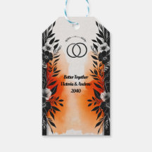 Dramatische Waterverf Zwart Sinaasappel Bloemenbru