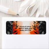 Dramatische Waterverf Zwart Sinaasappel Bloemenbru Etiket (Insitu)