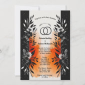 Dramatische Waterverf Zwart Sinaasappel Bloemenbru Kaart (Voorkant)