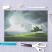 Dramatische zomeronderstorm en schilderachtig land tissuepapier (Craft)