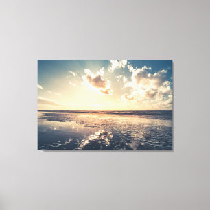 Dramatische zonneslandschapsfoto canvas afdruk