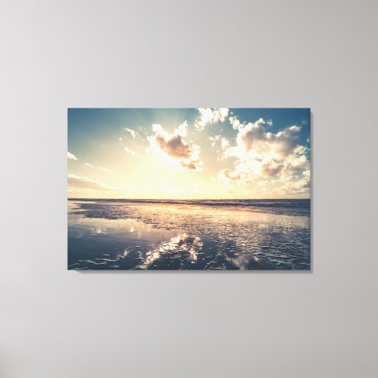 Dramatische zonneslandschapsfoto canvas afdruk (Voorkant)