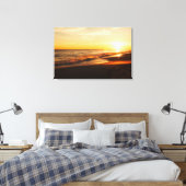 Dramatische zonsondergang boven de Golf van Mexico Canvas Afdruk (Insitu (Slaapkamer))