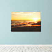 Dramatische zonsondergang boven de Golf van Mexico Canvas Afdruk (Insitu (Houten vloer))