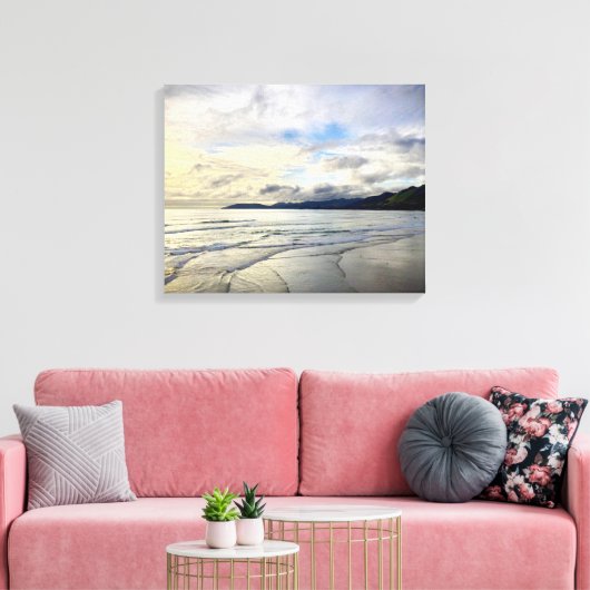 Dramatische zonsondergang foto Pismo Beach Califor Canvas Afdruk (Insitu (Woonkamer))